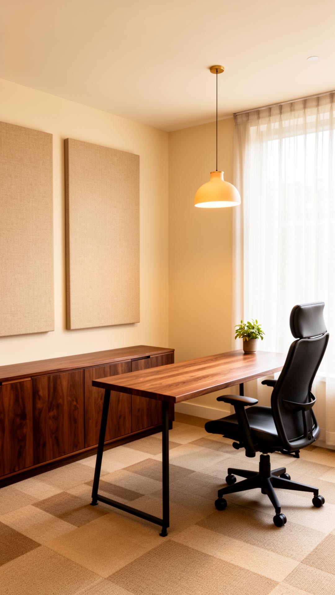 Private office suite with desk and natural light