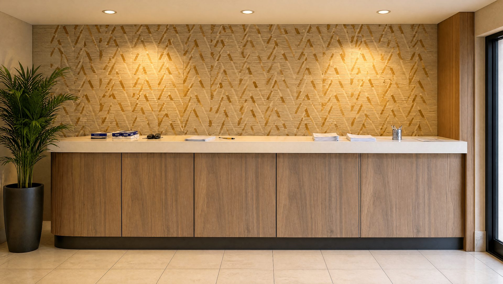 Kitchen and breakout room at Tradie Hubb, with banquette seating
